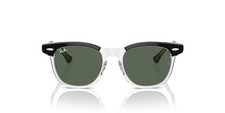 RAY-BAN BOYS RJ9098SF LOW BRIDGE FIT SQUARE SUNGLASSES BLACK ON TRANSPARENT