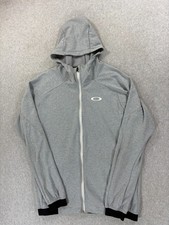 Oakley Athletic Fit Full Zip Hoodie Jacket Men's Medium Gray