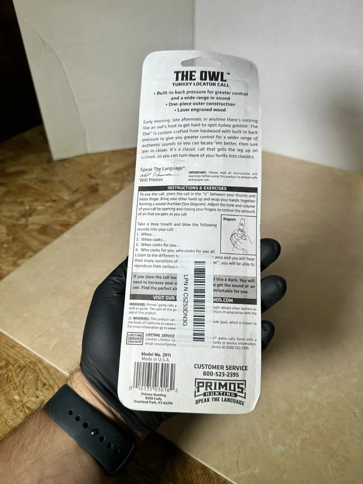 Primos Hunting Turkey Locator Owl Call, Expertly Crafted for Authentic Hoots - Image 4 of 4