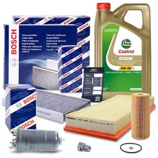 BOSCH-FILTER INSPEKTIONSPAKET+5L CASTROL 5W-30 LL FÜR SKODA OCTAVIA 1U 1.9 TDI