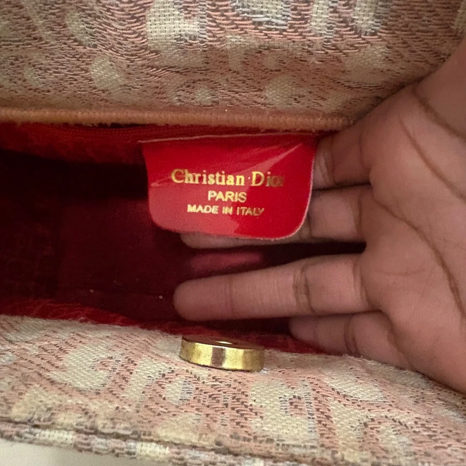 Dior Book Tote pink &white Canvas tote purse medium length - Image 3 of 4