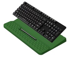 Ergonomic Tilted Keyboard Stand w Wrist Rest Soft Green Memory Foam Non Slip 17"