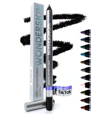 Eyeliner Pencil, 1440 Longwear Deep Black Eyeliner Pencil Waterproof Sharpenable