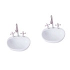  Set of 2 Room Photo Props Girl Heart Wash Basin Shape Desktop Decor