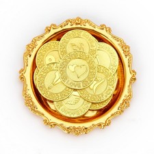 Gold English Las Arras de Boda with Tray Plate Arras Para Boda Catolica Arrha...