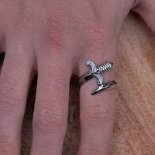 Anillo Espada Uñas Plata 925 Minimalista Punk Unisex Regalo Declaración Banda Hombres Regalo