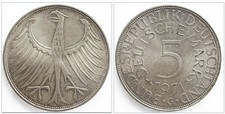 West Germany 5 German Mark 1971 G Heiermann Eagle Silver Coin Silver Eagle