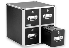Vaultz CD File Cabinet, 4 Drawer, Black - VZ01049