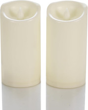 Waterproof Outdoor Battery Operated Flameless Candles with Timer Flickering Plas