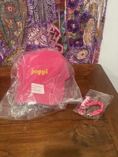 Authentic Poppi Soda Baseball Cap In Pink & Cluster Keychain In Pink New Rare