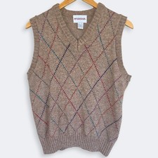 Vintage McGregor Wool Acrylic Grandpa Argyle Sweater Vest Men's Large Retro USA