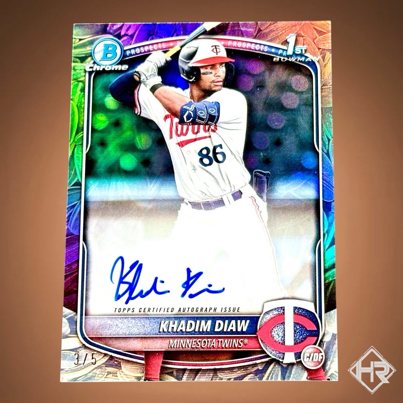 2025 Bowman Chrome Khadim Diaw 1st Bowman Auto Sunflower Seeds Refractor /5