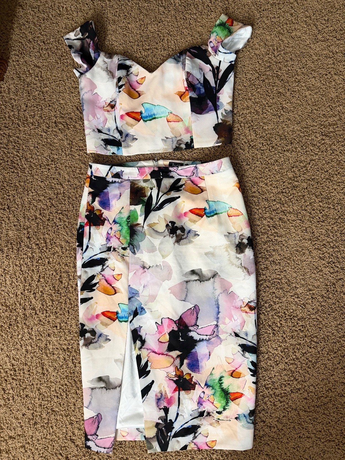 New Bardot women’s size 8 floral printed 2 pieces skirt dress