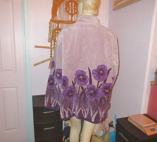 Cappotto pile montagna nero vintage anni 80 taglia 2x pile alto viola full zip viola - Foto 8 di 10