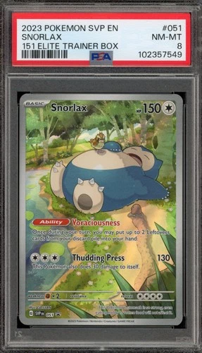 Pokemon Snorlax 151 MEW EN ETB Promo SVP EN 051 PSA 8