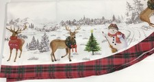 Christmas Tablecloth Waterproof Fabric Christmas 84" x 60" (Oval) Deer Snowman