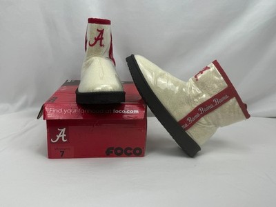 FOCO NCAA Women s Team Faux Fur Lined Rain Boots SZ 7 Alabama Crimson Tide