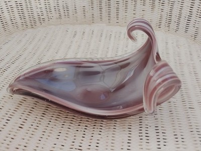 KUNSTGLAS ROSA WIRBEL STILVOLLE SCHÜSSEL/SCHALE 7,5'' LÄNGE (20cms)