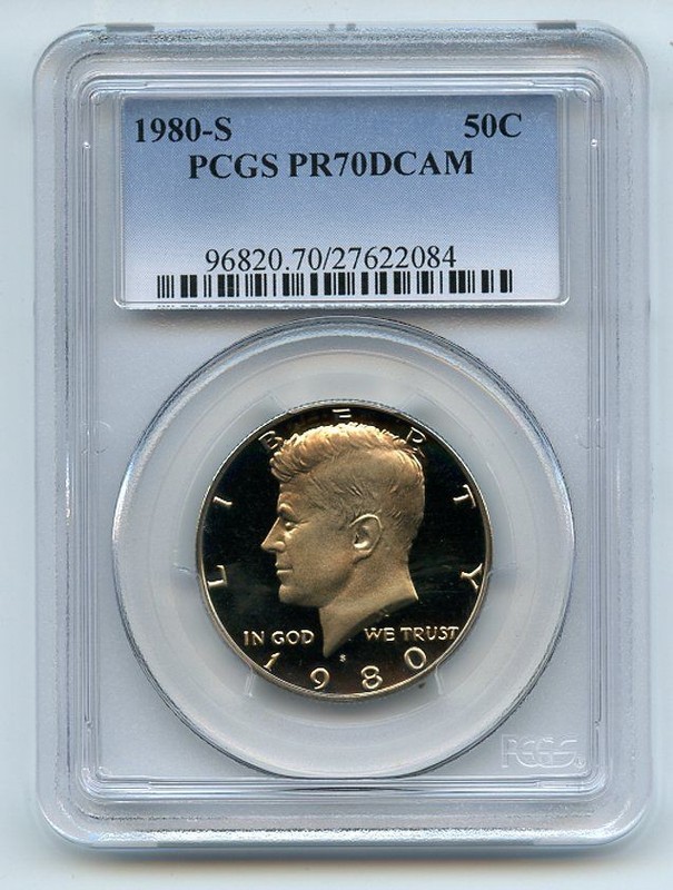 1980 S 50C Kennedy Half Dollar Proof PCGS PR70DCAM