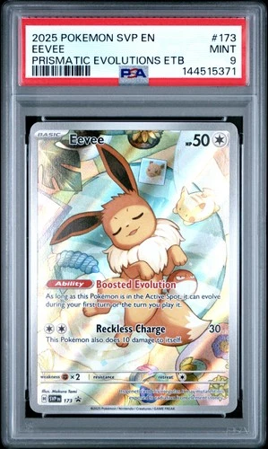 2025 POKEMON PRISMATIC EVOLUTIONS ELITE TRAINER BOX #173 EEVEE PSA 9