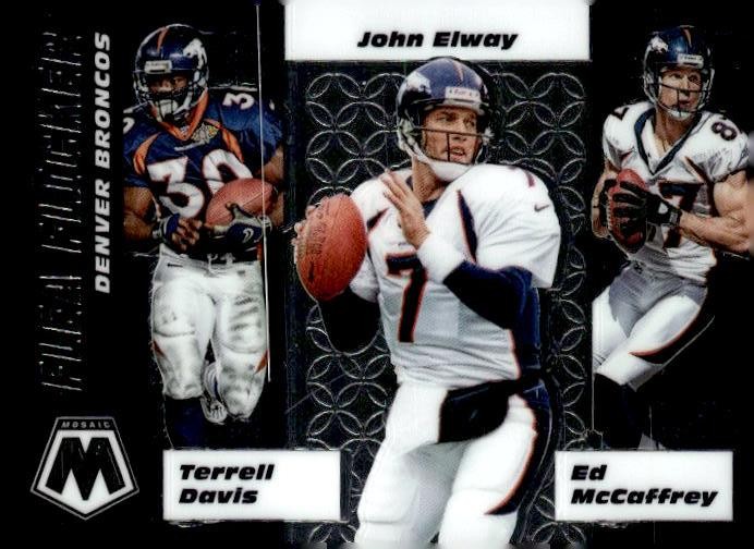 2020 Panini Mosaic #FF6 Ed McCaffrey / Terrell Davis / John Elway Flea Flicker
