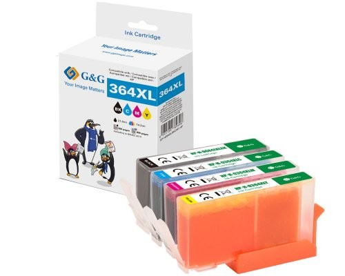 G&G 14792 G&G Xl-Patronen 4Er Set FüR Hp 364XL/ N9J74AE Bk/C/M/Y-image