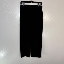 Eileen Fisher Pants Womens Small Black Pull On Knit Straight Leg Ankle Made USA