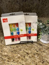 2x Vacu Vin Party People Glass Markers Wine Charm Set 12 (24) Piece Suction Cups