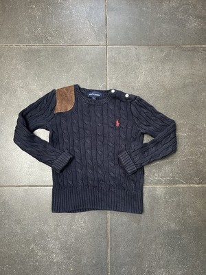 Ralph Lauren Jungen marineblauer Pullover mit Zopfmuster Alter 5 Jahre 100 % Baumwolle