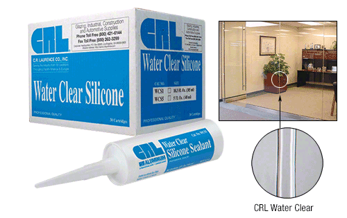 CRL WCS5 Water Clear Silicone Sealant - 5 Fluid Ounce Cartridge - Picture 2 of 6