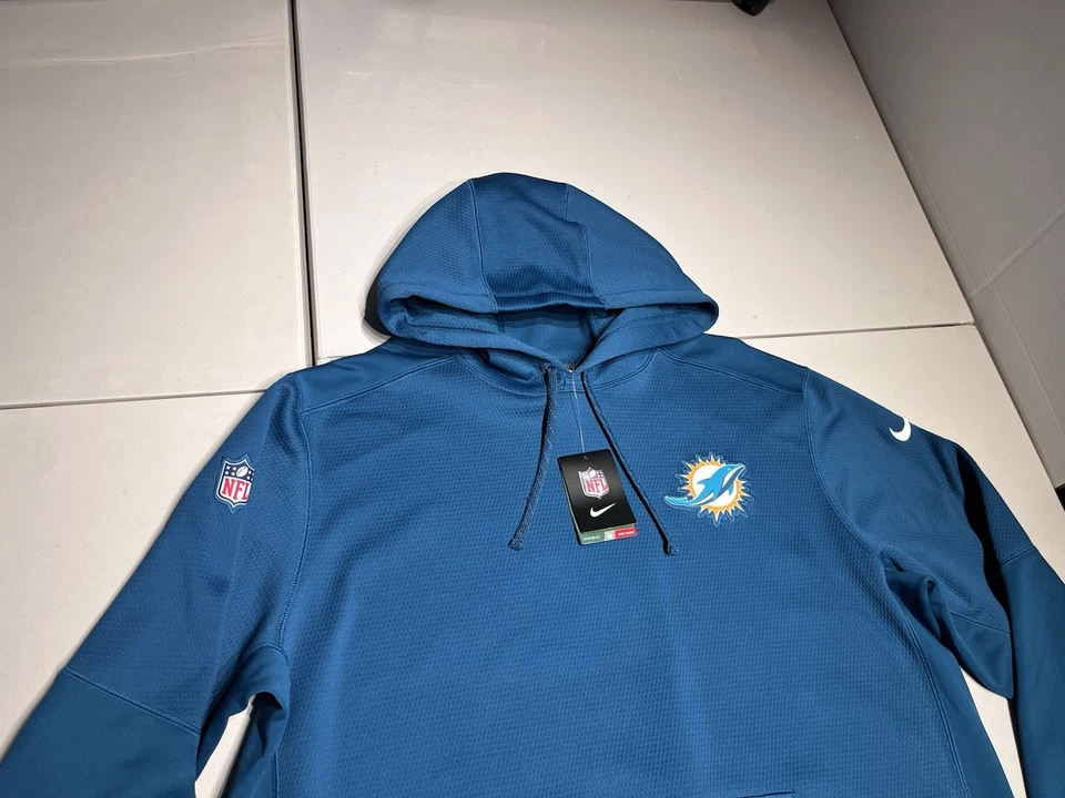 Sudadera para hombre Miami Dolphins XXL Nike Therma Fit sudadera con capucha NFL ropa en el campo Foto 3 de 4