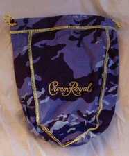 Rare/Discontinued. Crown Royal Camo Bag Blue Camouflage Version Free Shipping