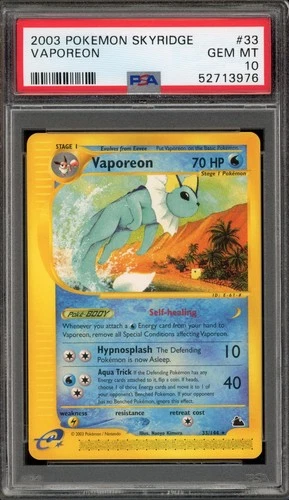 Pokemon Vaporeon Skyridge 33/144 PSA 10 Gem Mint