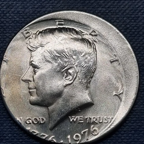 1976 Kennedy Half Dollar 50c BU Uncirculated Clashed Off Center Error #102397