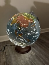 Illuminated World Globe with Constellations   Lighted Desk Table Globe