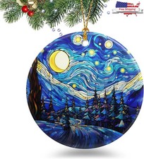 Van Gogh Style Starry Night Christmas Ornament 2025 Christmas Ornament Holidays