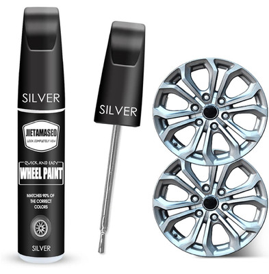 Silver Rim Touch Up Paint - Wheel Repair Kit Curb Rash, Quick And Easy Wheel Scr