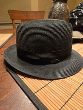 DOBBS Fifth Avenue New York Black Straw Fedora Hat, "Parker" Model, New, 6 7/8