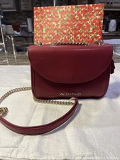 Mario Valentino Spa Double Chain Strap Leather Bag