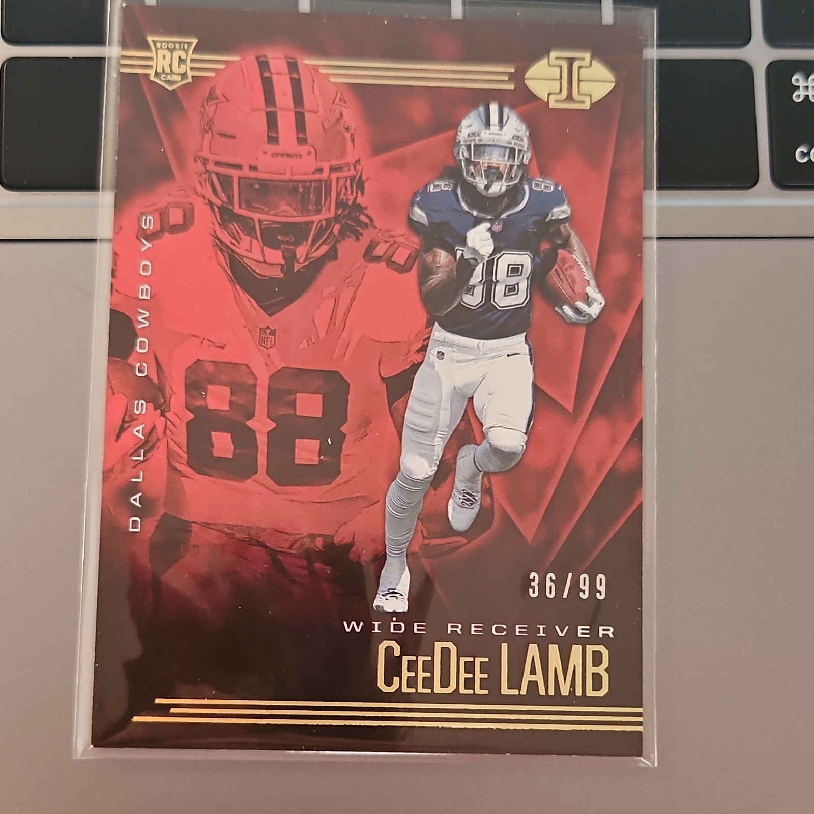 2020 Panini Illusions Trophy Collection Red CeeDee Lamb #18 Cowboys /99 Rookie