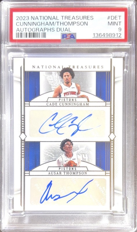 🏀 Panini 2023-24 Cunningham Thompson Dual Auto /25 PSA 9 RC *HIGHEST GRADED*