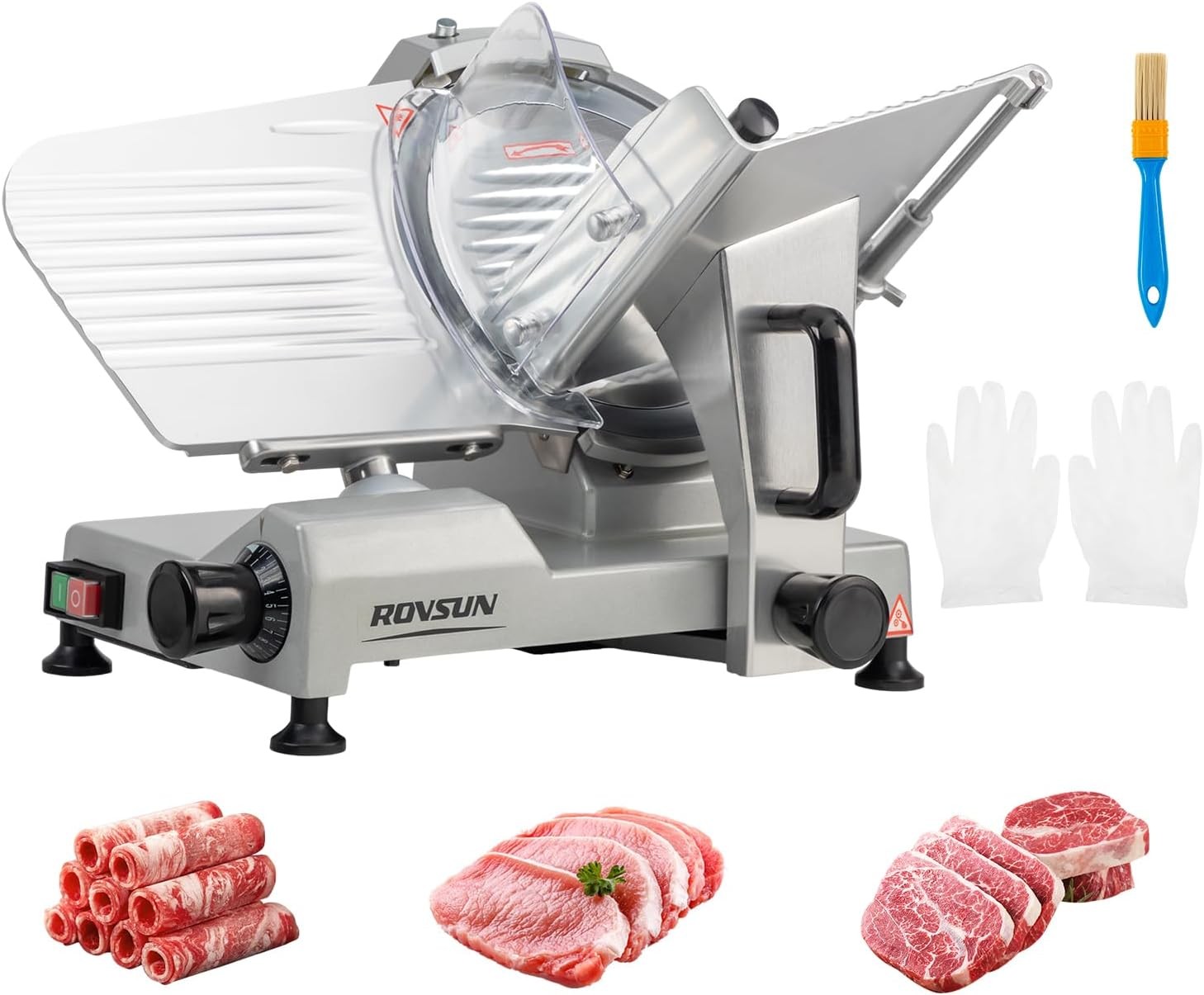 10 inch Commercial Meat Slicer 300W Electric Meat Slicer Machine Frozen Meat