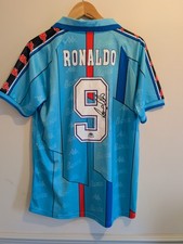 Ronaldo Signed Barcelona Shirt Printed Autograph