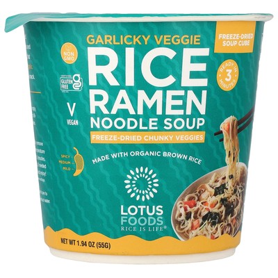 Rice Ramen Noodle Soup, Garlicky Veggie, 1.94 oz (55 g)