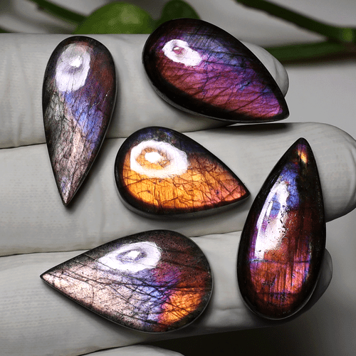 Rainbow Spectrum ~ 5 piezas piedras preciosas cabujón espectrolita natural de alto grado 23 mm-31 mm - Imagen 4 de 11