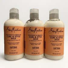 3 Pack: Shea Moisture Coconut  Hibiscus Curl Style Milk 8 oz Moisturize