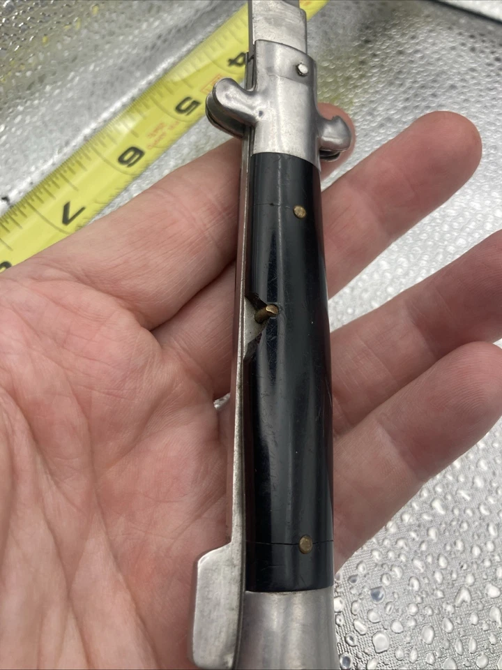 Navaja de Bolsillo Estilo Stiletto De Colección Japón Acero Inoxidable Manual Abierto Bloqueo Foto 4 de 4