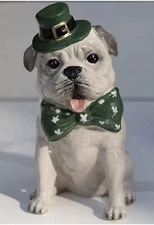 Blue Sky Clayworks St Patrick's Day Pug Dog Figurine #21307 NEW