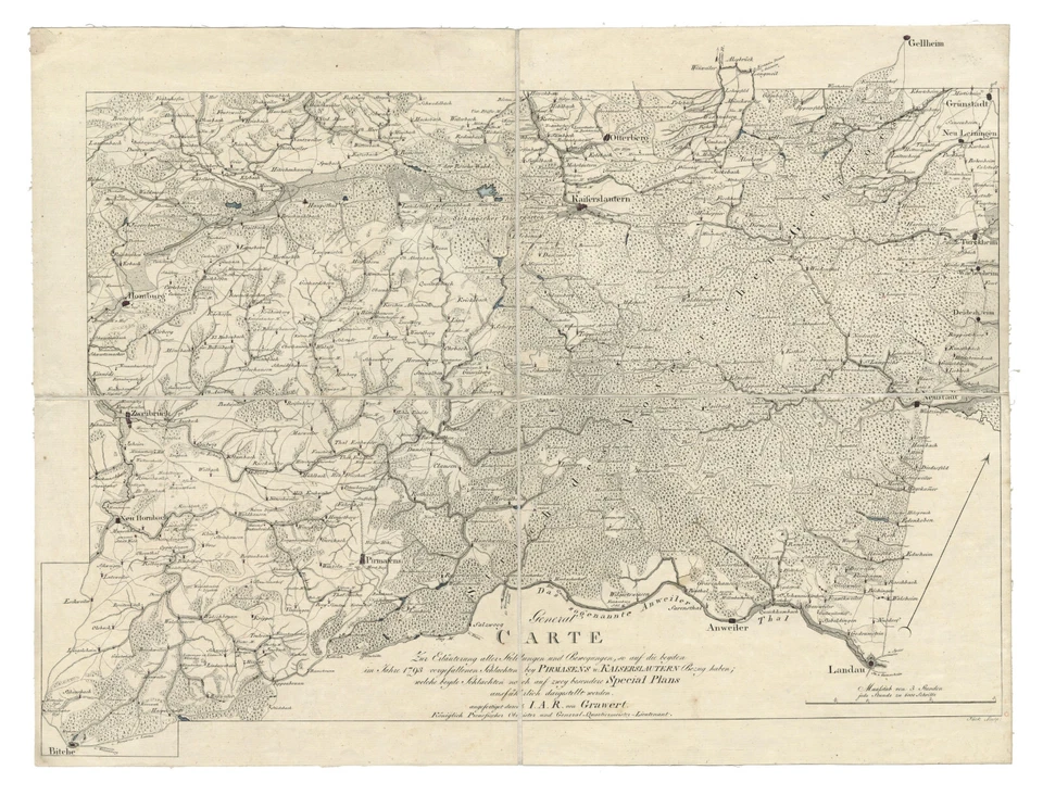 Antique Map "Battles of Pirmasens and Kaiserslautern" (Germany) Grawert, 1793 - Image 2 of 4
