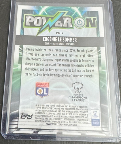 2023-24 Topps Chrome Uefa Women Champion League Power on Eugenie Le Sommer #PO-2 - Picture 2 of 2